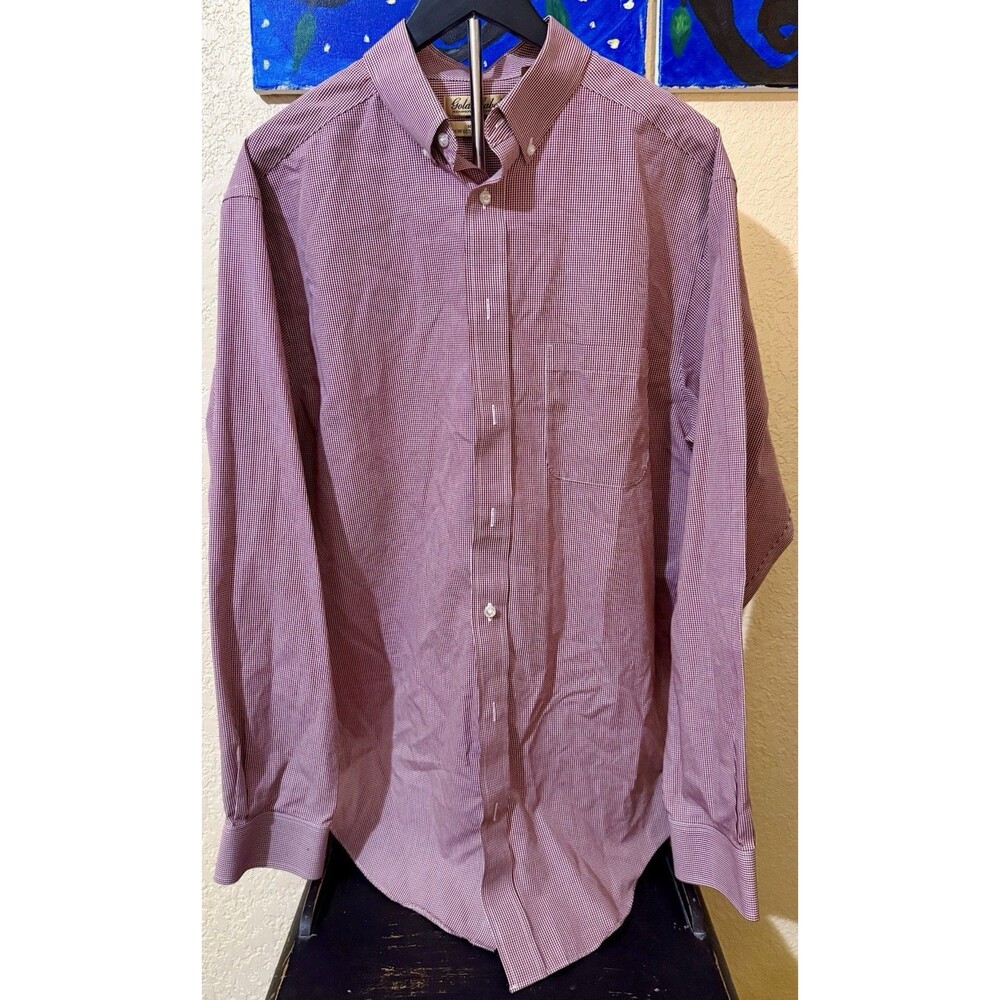 Round tree & York Gold Label Non-Iron LT Red Striped Button Down Shirt